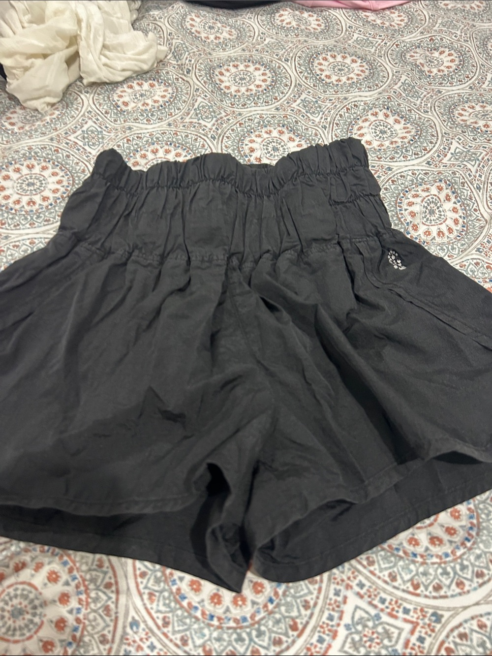 FP Movement by Free People Black High-Waist Ruffle Shorts